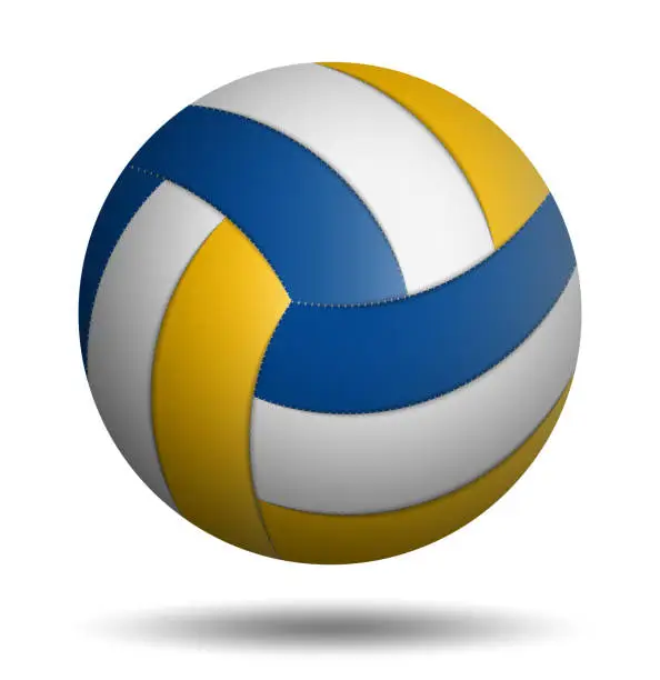 Vector illustration of Realistic sport ball for volleyball with on white background. Team sports. Isolated vector
