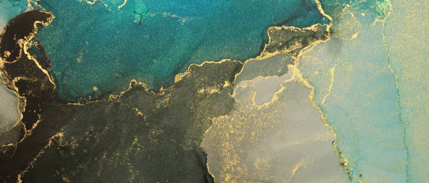 istock Abstract painting blots background. Marble texture. Alcohol ink colors. 1358234495