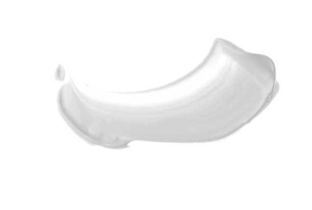 istock Abstract acrylic white color smear brush stroke. Isolated on white background. 1358235486