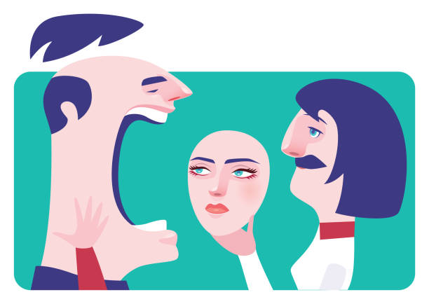 istock man shocking and screaming with wig off while woman unmasking face 1358236174