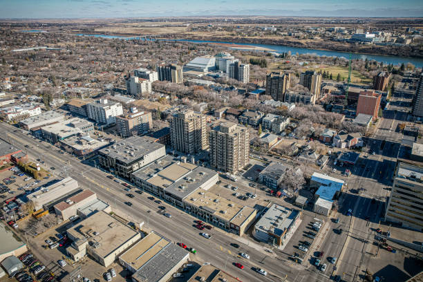 istock Aerial Drone view of Downtown Saskatoon 1358241371