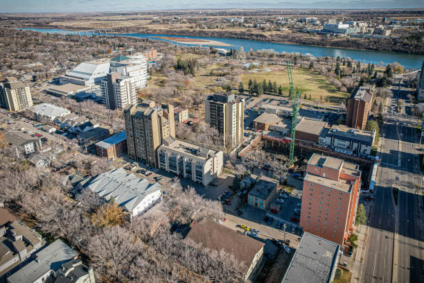 istock Aerial Drone view of Downtown Saskatoon 1358241385
