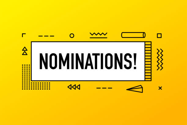 Nominations, geometry banner on yellow background. Vector illustration. Nominations, geometry banner on yellow background. Vector illustration nomination stock illustrations