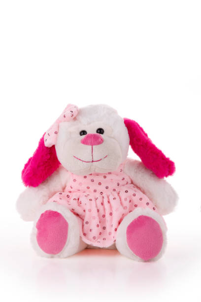 hundepuppe , puppe - softness textile pink terry cloth stock-fotos und bilder
