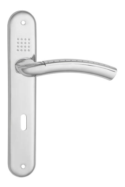 istock Metal door handle , Silver steel door handle 1358252536