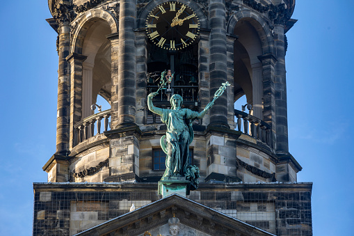Zurich, Switzerland: clock of the Fraumünster church - The Fraumuenster is one of the four Reformed Old Town churches and one of the city's landmarks. The former Fraumunster monastery was a Benedictine monastery with the rank of a princely abbey, founded in 853 by King Louis the German.