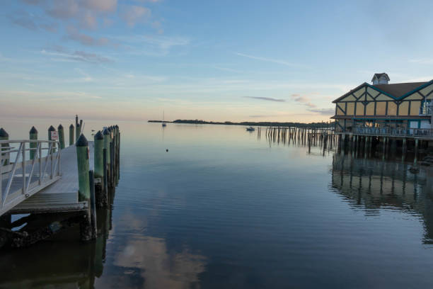 istock Sunset over the Gulf of Mexico at Cedar Keys Florida with a multi colored sky 1358257300
