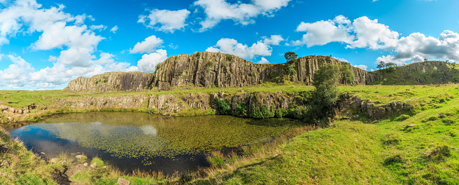 Panoramic view of Walltown Crags - Hadrian's Wall in Northumberland