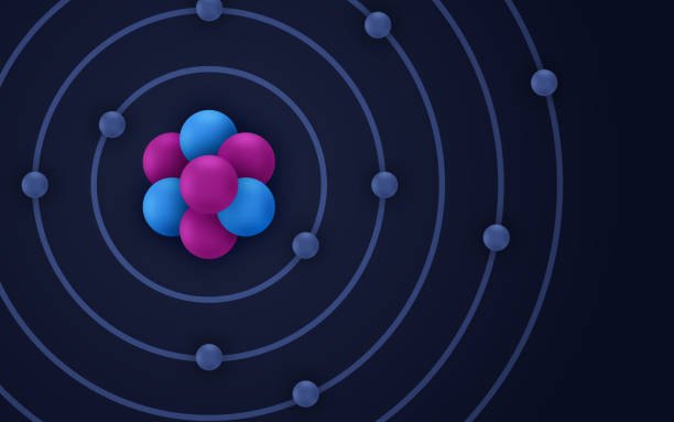 Molecule Scientific Background Molecule atom proton neutron electron scientific background design. nuclear fission stock illustrations