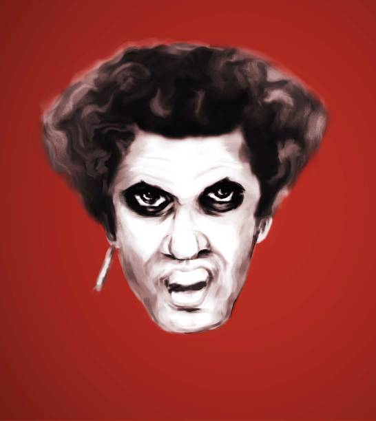 istock Illustration of a man symbolizing anger, intolerance, aggression. Made in the technique of pastels 1358261310