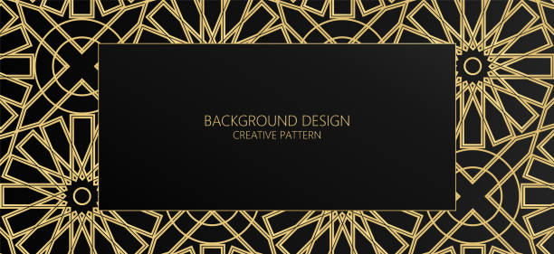 ilustrações, clipart, desenhos animados e ícones de design de fundo premium com ornamento geométrico elegante. - velvet black backgrounds textile