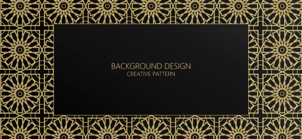 ilustrações, clipart, desenhos animados e ícones de design de fundo premium com ornamento geométrico elegante. - velvet black backgrounds textile