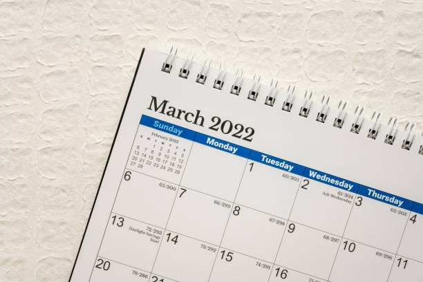 istock March 2022 - spiral desktop calendar 1358264870