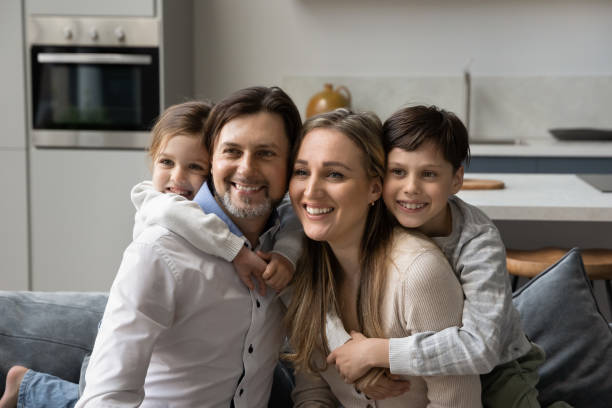 istock Happy multigenerational family looking in distance. 1358265918
