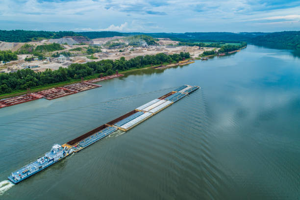 istock Massive Ohio River Valley Crushed Rock Quarry Aerial View 1358266081