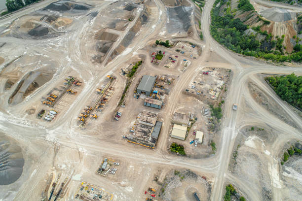 istock Massive Ohio River Valley Crushed Rock Quarry Aerial View 1358266168
