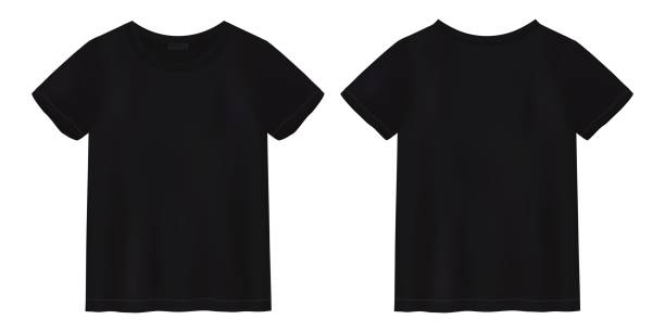 illustrazioni stock, clip art, cartoni animati e icone di tendenza di mock up di t shirt nera unisex. modello di design per t-shirt. - shirt letter t t shirt template