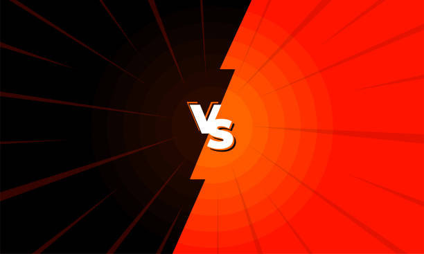 VS versus battle black and red screen. Game competition background. Vector Illustration VS versus battle black and red screen. Game competition background. Vector eps Illustration dueling stock illustrations