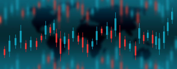 Trading and market behavior on the chart. Header for the site stock photo