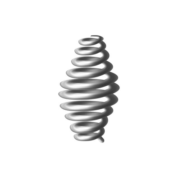 illustrazioni stock, clip art, cartoni animati e icone di tendenza di molla a spirale in acciaio con bordi compressi realistici illustrazione vettoriale isolata. - springs spiral flexibility metal