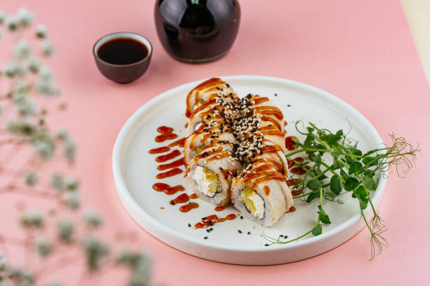 istock fresh traditional japanese sushi roll 1358280752