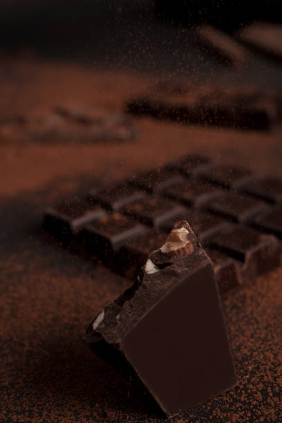 istock Close up of chocolate bar crashed into pieces 1358285753