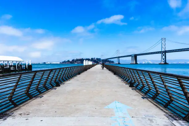 Along the San Francisco – Oakland Bay Bridge.