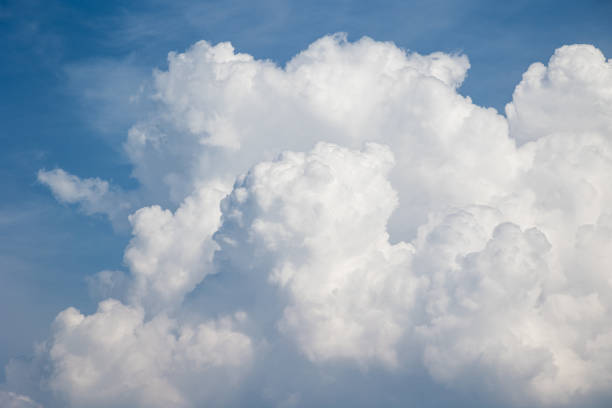 istock white thunderclouds against a blue sky. weather station and weather forecast 1358313175