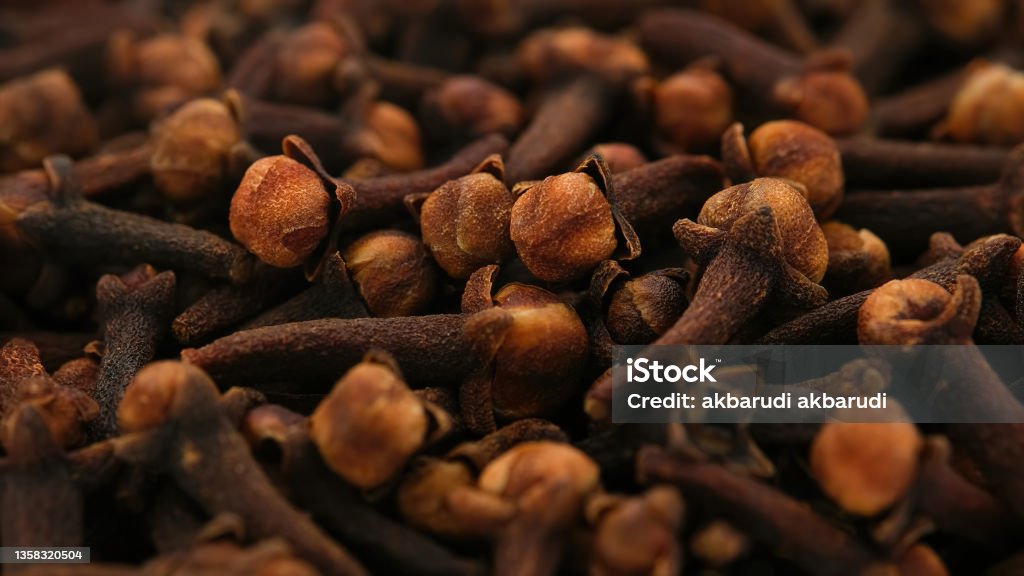 Cooked cloves, which have been dried, ready to use for flavor and odor enhancer, Cooked cloves, which have been dried, ready to use for flavor and odor enhancer, zoomed in close. Clove - Spice Stock Photo