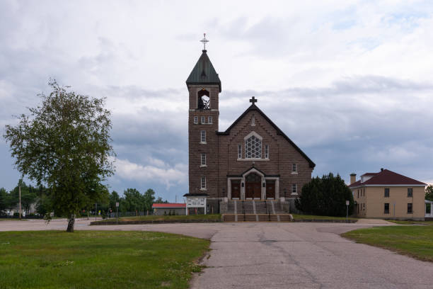 Saint-Luc catholic church of the city of Forestville. Saint-Luc catholic church of the city of Forestville (Quebec) cote nord photos stock pictures, royalty-free photos & images