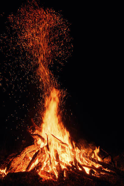 istock The flakes from flame in the fireplace 1358325776