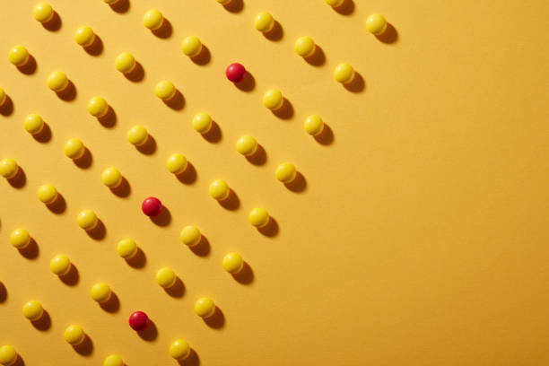 Yellow Candies Over Yellow  Background