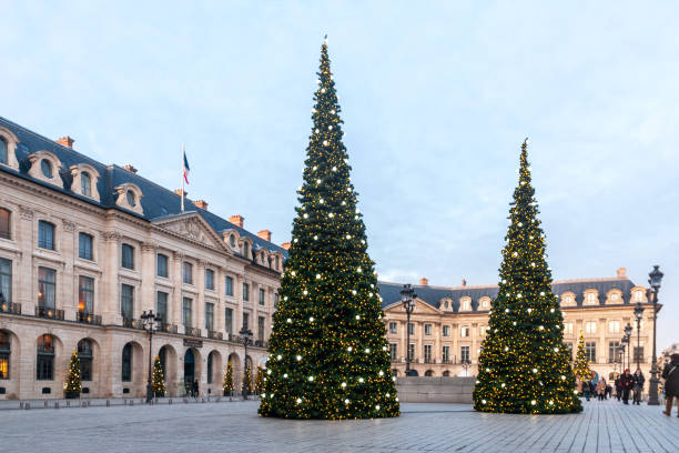 Paris : Place Vendôme for Christmas stock photo