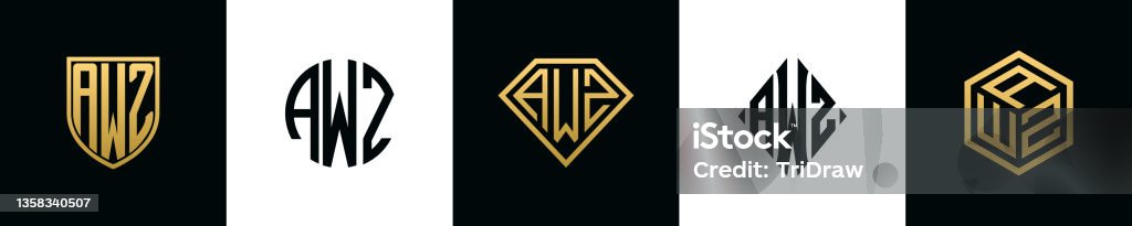 Awz Svg Initial Letters Awz Logo Designs Bundle Stock Illustration - Download ...