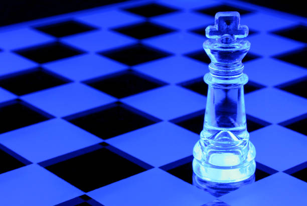Chess Board with King under Black Light
