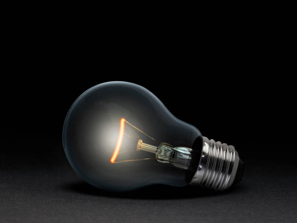 istock The electric bulb is glowing on a dark background. The concept is a successful idea 1358351879