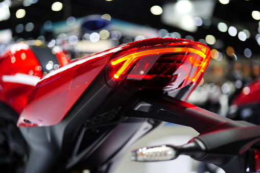 Rear light of new motorcycle