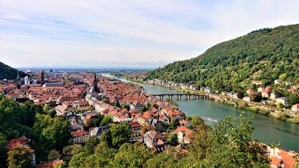 istock Panoramic view of  Heidelberg city with Neckar river. 1358367201
