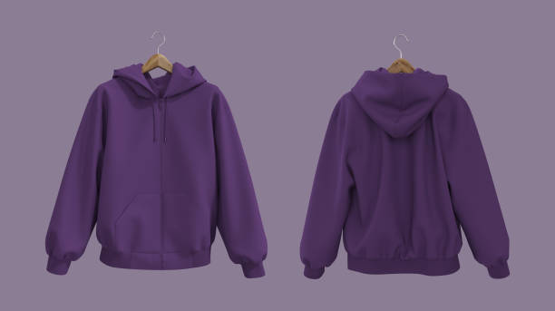 istock Blank hooded sweatshirt  mockup with zipper in front, side and back views 1358380583
