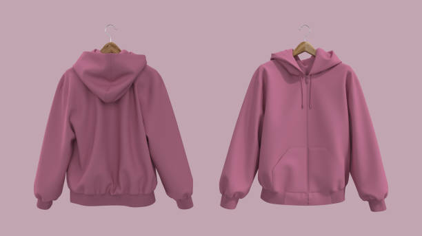 istock Blank hooded sweatshirt  mockup with zipper in front, side and back views 1358380667
