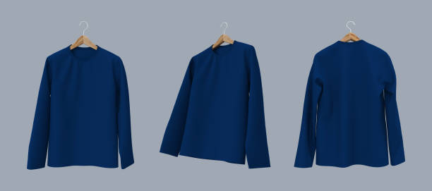 istock men's long-sleeve t-shirt mockup in front view, design presentation for print 1358381585
