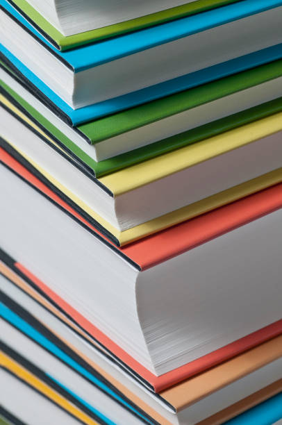 A stack of new books stock photo