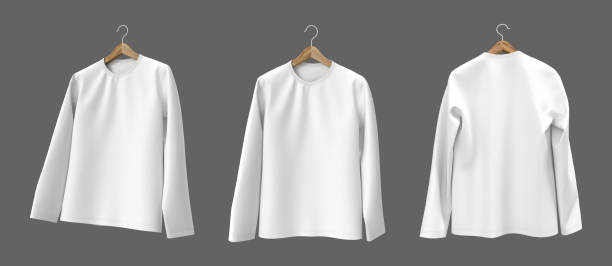 istock men's long-sleeve t-shirt mockup in front view, design presentation for print 1358381886