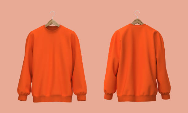 istock Blank sweatshirt mock up in front view, 3d rendering, 3d illustration 1358381904