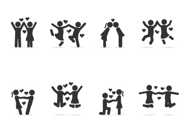 Vector set of couple in love. Vector set of couple in love. kneelers stock illustrations
