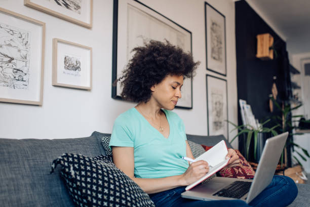 istock Young African American freelancer making plans for her business 1358399376