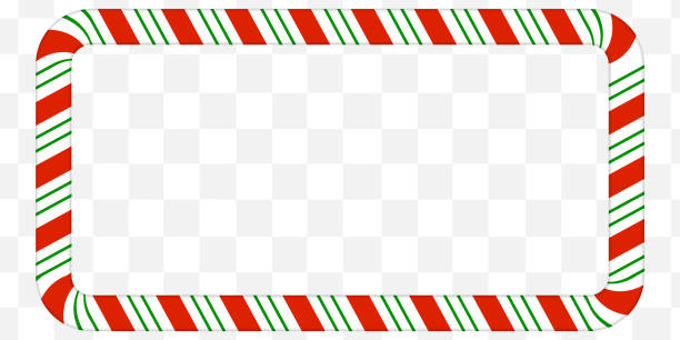 ilustrações de stock, clip art, desenhos animados e ícones de rectangle border frame. christmas candy cane. vector isolated. - christmas holiday vacations candy cane