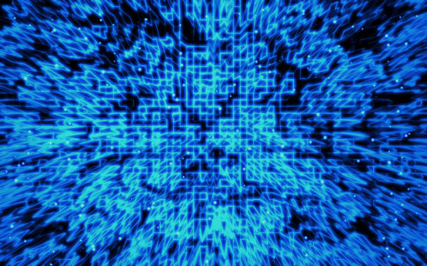 istock Digital Futuristic Abstract blue Wallpaper blurred background textures. 1358409350