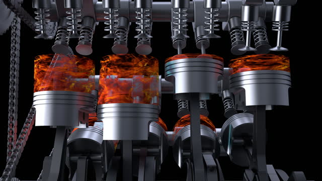 Slow Motion Working V8 Engine Animation - Loop Free Stock Video Footage  Download Clips engine
