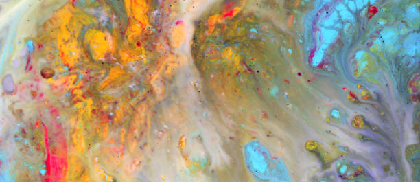 istock Abstract blot background. Marble texture. Acrylic colors. 1358409524